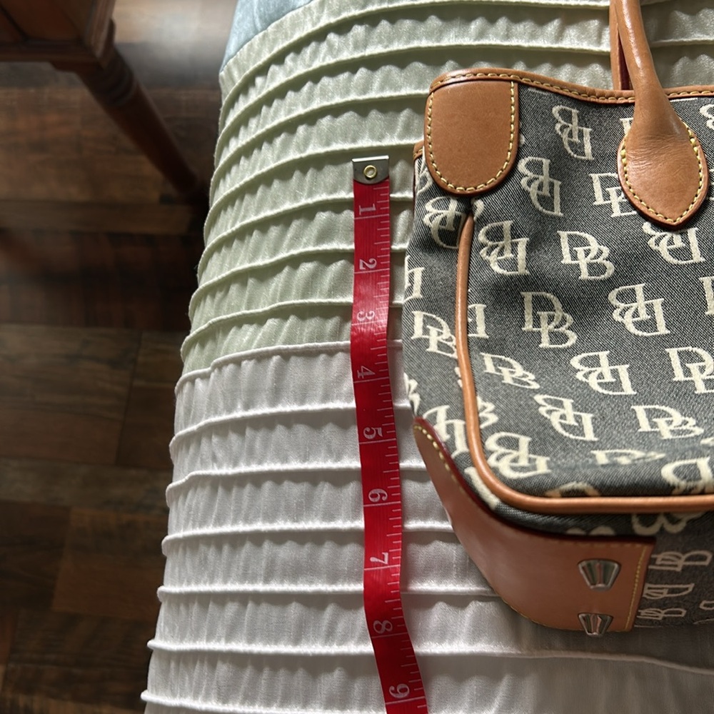 Dooney & Bourke Black and Tan Monogram Satchel - Picture 8 of 8